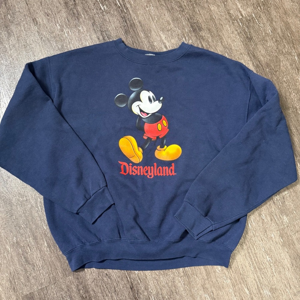 Vintage Disneyland Mickey Mouse Sweatshirt Unisex XL Navy Made in USA Pullover